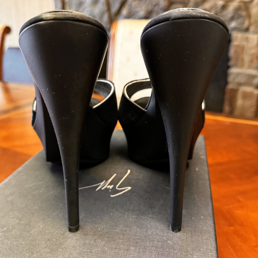 Sparkling Giuseppe Zanotti Dea Jeweled Satin Platform Mules EU 40 NIB - Picture 5 of 11